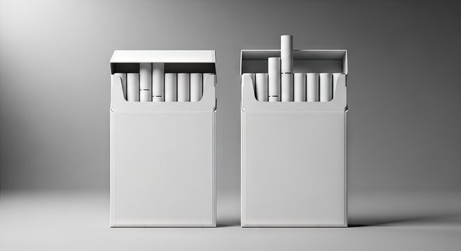 Two open white cigarette packs showing interior filters.