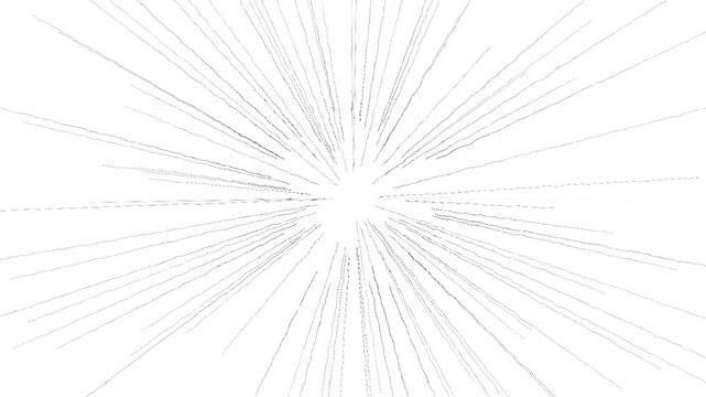 Abstract Black Dotted Starburst Pattern on White Background