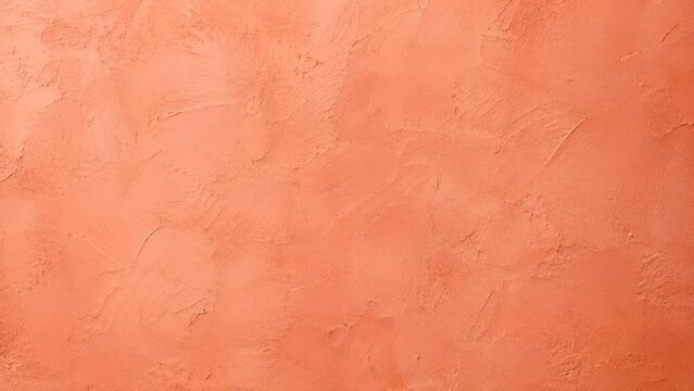 Terracotta orange stucco wall texture background with rough trowel plaster finish