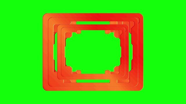 Glossy Chinese frame animated on green screen background.