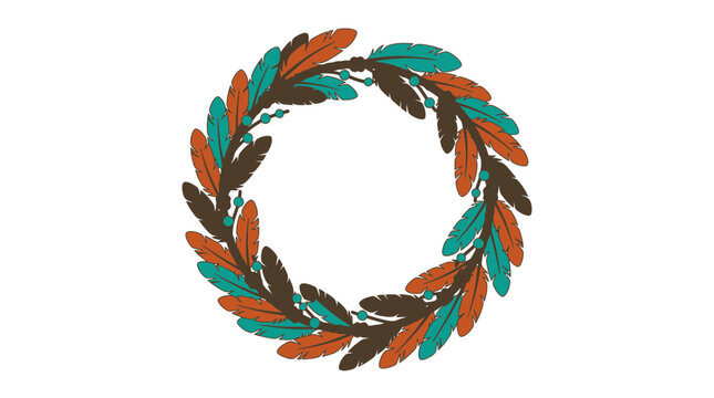 Tribal feather wreath for native american heritage month celebration