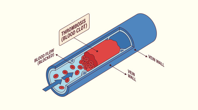 Blood Clot Thrombosis Isometric Illustration