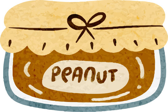 Charming jar of peanut butter with a ribbon tie