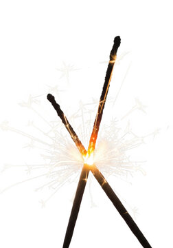 Three matches with flame burning.