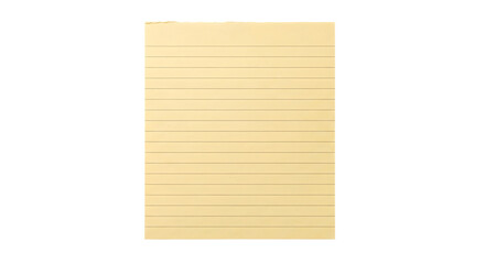 Yellow lined legal pad paper sheet on transparent background © Chanapat