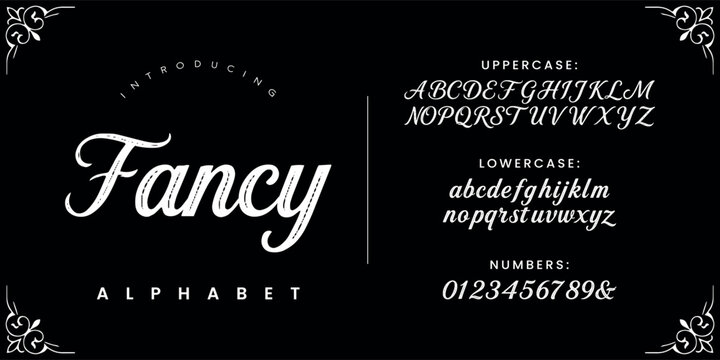 Fancy vintage script alphabet font vector design for elegant wedding invitation and luxury branding projects