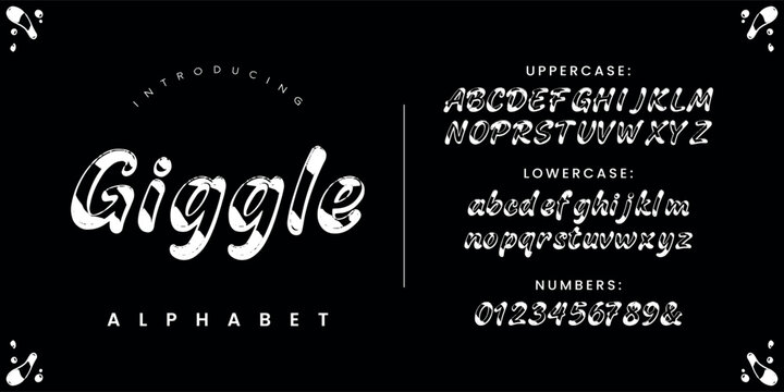 Giggle playful bubble script alphabet font vector design for kids party and fun greeting card projects