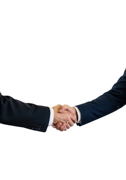 Two businessmen shaking hands together.