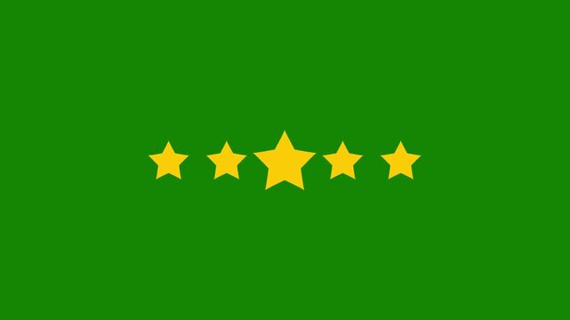 Five White Stars Aligned Horizontally on a Dark Forest Green Background Symbolizing a Rating or Positive Evaluation in a Simple Visual Representation