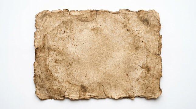 Old vintage paper texture isolated on white background