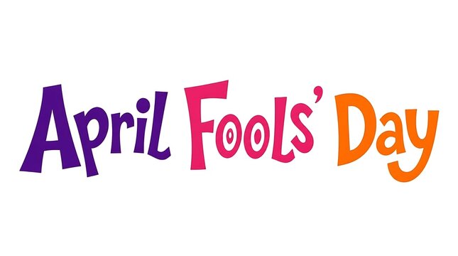 Colorful April Fools' Day Text in Playful Font Design