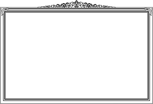 Elegant Vintage Certificate Frame and Border Design with Ornate Black Damask Elements on Fine Linework Background. 28