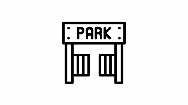 park gate minimalist stroke animation