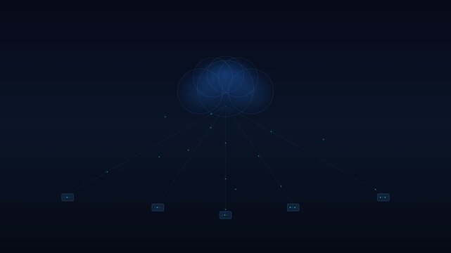Business Cloud Computing Server Network Data Center Upload Animation 4K