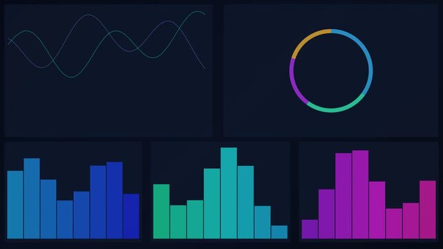 Business Data Dashboard Analytics Control Panel Metrics Display 4K