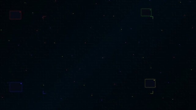 Cyber Circuit RGB Neon Glowing Colorful Electronic Board Animation 4K