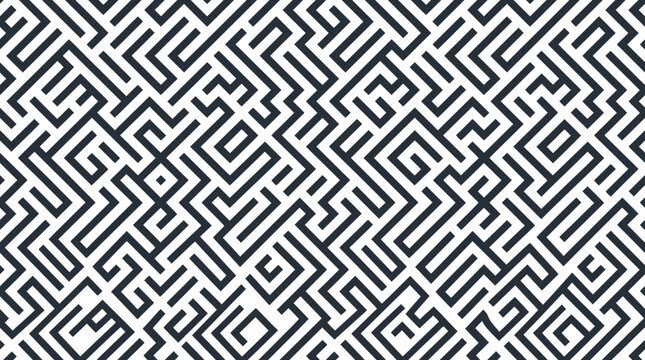Abstract geometric maze pattern