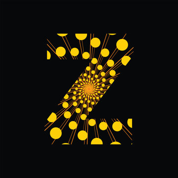 Z letter logo design. Z letter icon set. Letter with light ray texture design