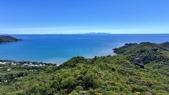 Spectacular cinematic aerial footage of Horseshoe Bay Magnetic Island Queensland Australia