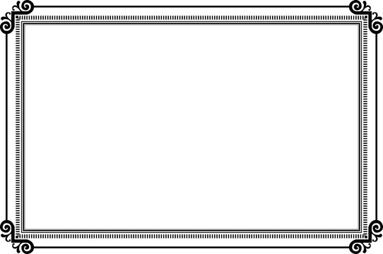 Elegant Black Vintage Frame and Certificate Border Template with Corner Swirls . 34