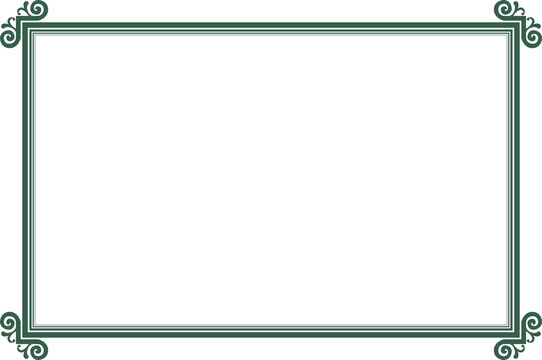 Elegant Green Vintage Frame and Certificate Border Template with Corner Swirls . 33