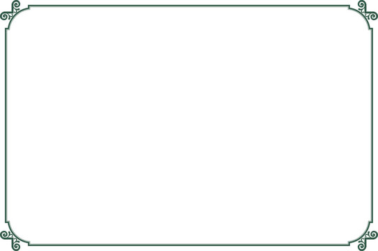Elegant Green Vintage Frame and Certificate Border Template with Corner Swirls . 37