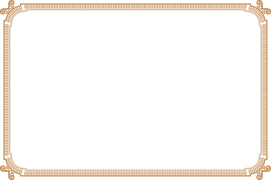 Elegant Gold Vintage Frame and Certificate Border Template with Corner Swirls . 38