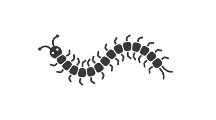 Naklejka premium Black and White Illustration of a Caterpillar for Nature and Insect Enthusiasts