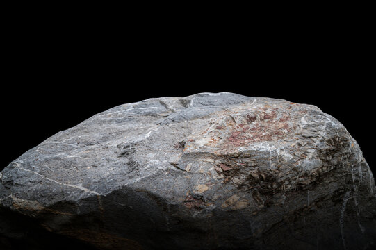 Natural Stone Podium Isolated on Black Background for Product Display.