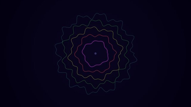 Audio Spectrum Circular Wave Radial Sound Ring Pulse Visualizer 4K