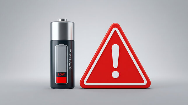 USB flash drive with warning sign. Data security alert and digital storage safety concept.
