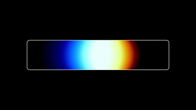 Rainbow spectrum color gradient bar displayed neatly inside a thin rectangular frame representing a color grading tool, hue picker, or palette swatch