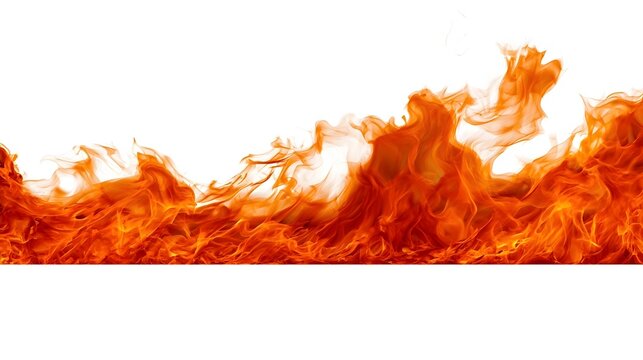 Vibrant fire flame silhouette on white background background and black set