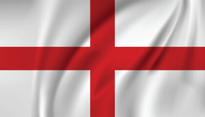 Obraz premium England flag with red cross waving fabric texture