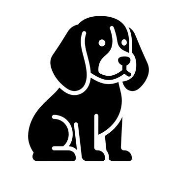 beagle dog sitting glyph icon