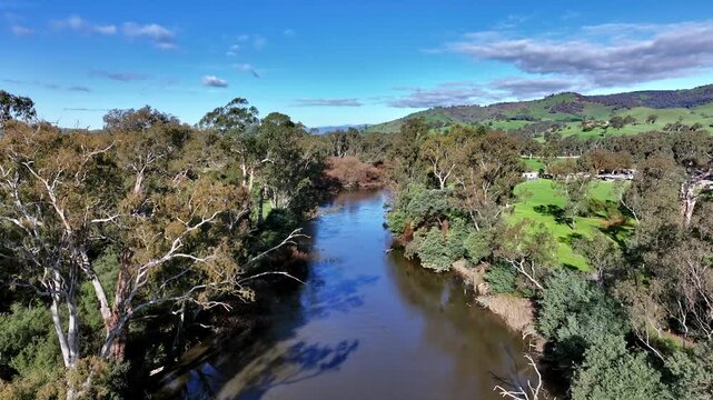 Cinematic aerial footage of Molesworth Victoria Australia