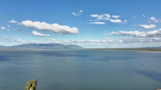 Spectacular aerial footage of Ross River Dam Townsville Queensland Australia