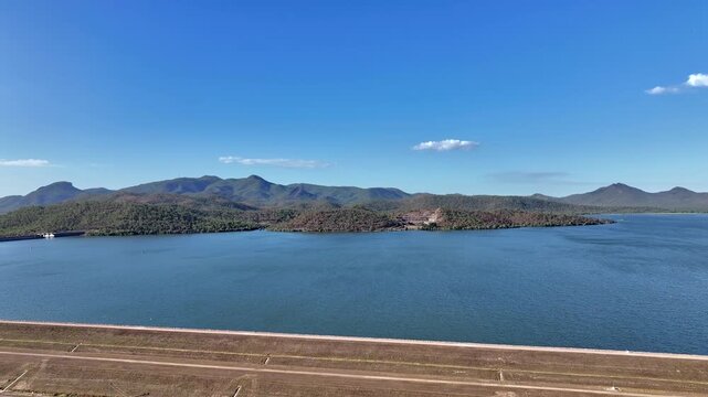Spectacular aerial footage of Ross River Dam Townsville Queensland Australia