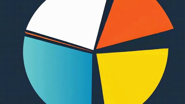 Circle Diagram Pie Chart Showing  Data Visualization Infographic Animation 4K with dark background.