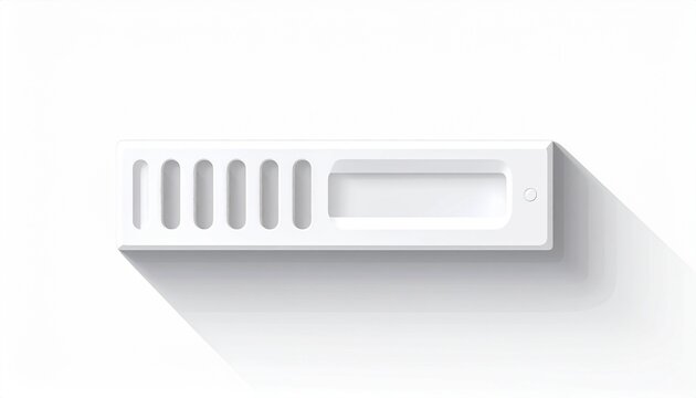 Modern white speaker icon with shadow on light background.