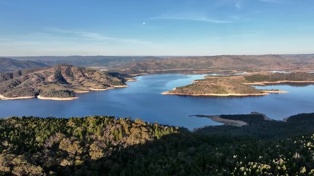 Spectacular aerial footage of Wyangala Dam Lookout NSW Australia
