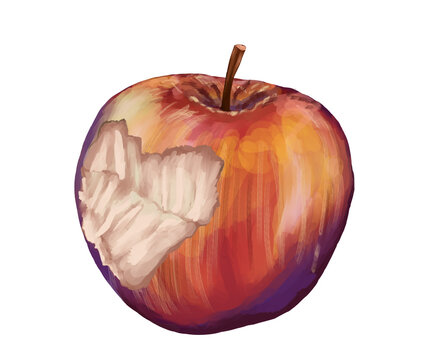 Apple bite illustration 