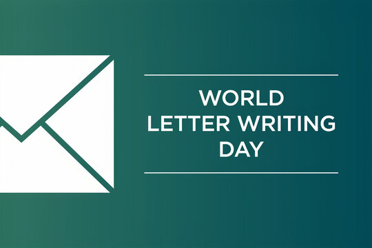 World letter writing day celebration message on green background with envelope icon envelope communication correspondence celebration stationery international
