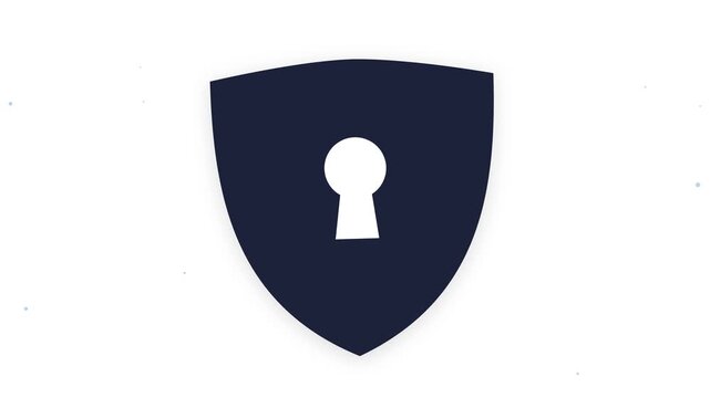 Minimalist shield icon with keyhole representing digital security