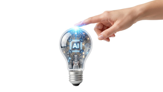 AI Innovation Light Bulb Transparent Background PNG
