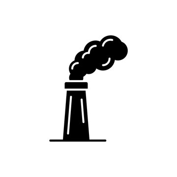 Industrial chimney smoke vector illustration for pollution concept