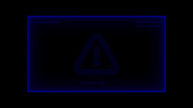 Cyber hacked warning alert with neon glowing digital interface and rapidly changing ip address data streams for cybersecurity breach notifications, network security threats,