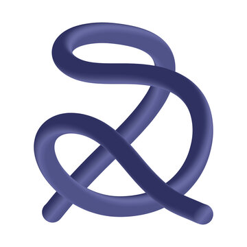 Minimalist 3d render of an ampersand symbol in deep purple color isolated on transparent background, modern typography design element, sleek geometric shape, creative graphic icon for branding