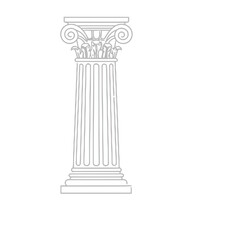 Fototapeta premium Ionic column outline