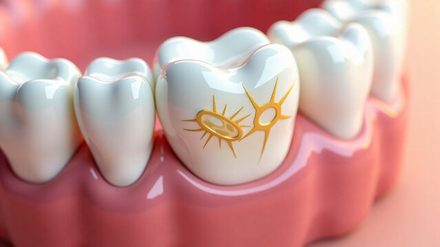 Tooth Enamel Cavity Prevention Illustration